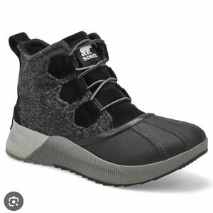 Sorel Out 'N About Classic Black and Gray Waterproof Ankle Boot